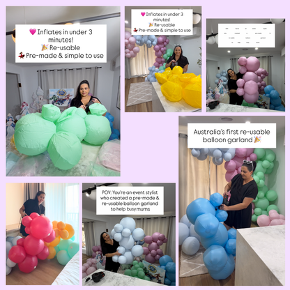 Re-usable balloon garland - 12 cluster balls in colour 'Marshmallow Cloud'