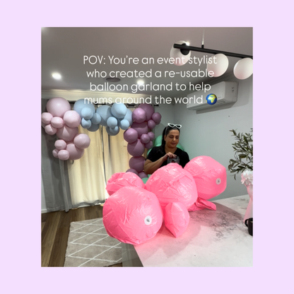 Re-usable balloon garland - 12 cluster balls in colour 'Fairy floss'