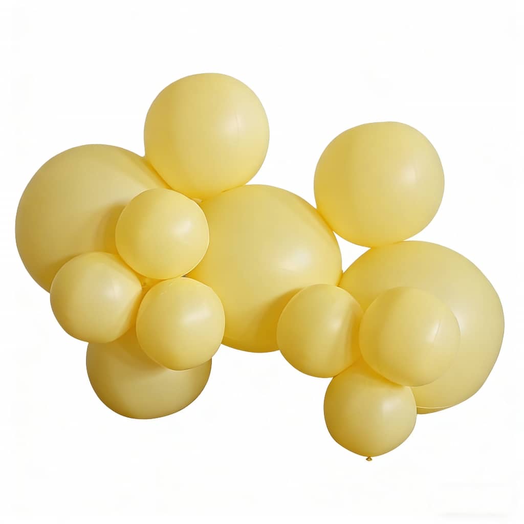 Re-usable balloon garland - 12 cluster balls in colour 'Lemon sherbet'