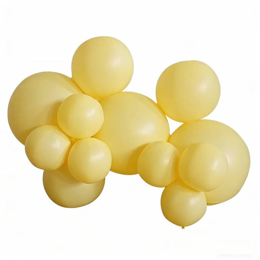Re-usable balloon garland - 12 cluster balls in colour 'Lemon sherbet'